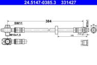 24.5147-0385.3 - Przewód hamulcowy elastyczny ATE /przód/ VAG POLO 94-01