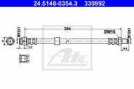 24.5148-0354.3 - Przewód hamulcowy elastyczny ATE /tył/ FORD TOURNEO 02-