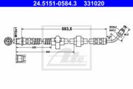 24.5151-0584.3 - Przewód hamulcowy elastyczny ATE 