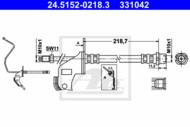 24.5152-0218.3 - Przewód hamulcowy elastyczny ATE /tył L/ OPEL OPEL ASTRA H 04-