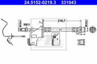 24.5152-0219.3 - Przewód hamulcowy elastyczny ATE /tył P/ OPEL OPEL ASTRA H 04-