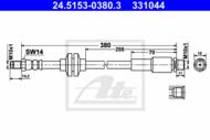 24.5153-0380.3 - Przewód hamulcowy elastyczny ATE /przód/ FIAT CROMA 05-10