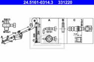 24.5161-0314.3 - Przewód hamulcowy elastyczny ATE /przód L/ PSA C5 08-