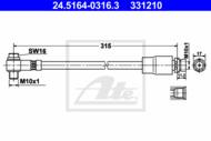 24.5164-0316.3 - Przewód hamulcowy elastyczny ATE /ze śrubą/