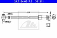 24.5164-0317.3 - Przewód hamulcowy elastyczny ATE /ze śruba/
