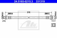 24.5165-0215.3 - Przewód hamulcowy elastyczny ATE 