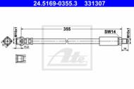 24.5169-0355.3 - Przewód hamulcowy elastyczny ATE /przód/ BMW 7 E38 93-01
