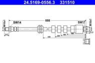 24.5169-0556.3 - Przewód hamulcowy elastyczny ATE /przód/ BMW 5 E60 03-10