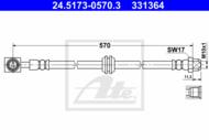 24.5173-0570.3 - Przewód hamulcowy elastyczny ATE /przód/ MINI