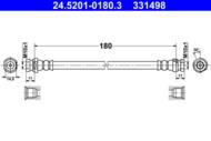 24.5201-0180.3 - Przewód hamulcowy elastyczny ATE /tył P/ RENAULT KANGOO 08-