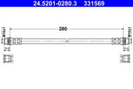 24.5201-0280.3 - Przewód hamulcowy elastyczny ATE /tył/ DACIA DUSTER 13-