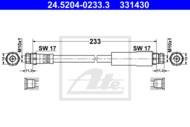 24.5204-0233.3 - Przewód hamulcowy elastyczny ATE /tył/ VAG GOLF V 03-08