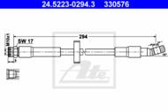24.5223-0294.3 - Przewód hamulcowy elastyczny ATE /tył/ VAG IBIZA 85-93