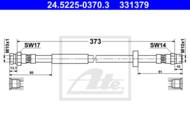 24.5225-0370.3 - Przewód hamulcowy elastyczny ATE /tył/ VAG