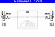 24.5228-0165.3 - Przewód hamulcowy elastyczny ATE /tył/ FIAT PANDA 03-