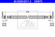 24.5229-0211.3 - Przewód hamulcowy elastyczny ATE /tył P/ PSA 106 91-04