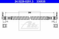 24.5229-0251.3 - Przewód hamulcowy elastyczny ATE /tył/ FIAT SCUDO 95-06