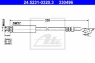 24.5231-0320.3 - Przewód hamulcowy elastyczny ATE /przód/ OPEL CORSA B 93-00
