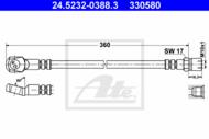 24.5232-0388.3 - Przewód hamulcowy elastyczny ATE /przód/ DB MB100D