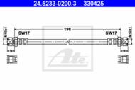 24.5233-0200.3 - Przewód hamulcowy elastyczny ATE /tył/ OPEL OMEGA B 94-03