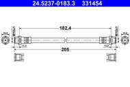 24.5237-0183.3 - Przewód hamulcowy elastyczny ATE VAG PASSAT 97- SKODA SUPERB 01-
