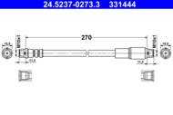 24.5237-0273.3 - Przewód hamulcowy elastyczny ATE /przód/ VAG A6 94-97