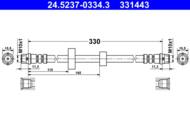 24.5237-0334.3 - Przewód hamulcowy elastyczny ATE /przód/ VAG T4 90-96