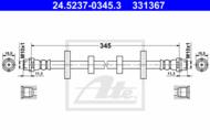 24.5237-0345.3 - Przewód hamulcowy elastyczny ATE /przód/ VAG T4 95-03