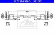 24.5237-0360.3 - Przewód hamulcowy elastyczny ATE /przód/ VAG A8 94-02