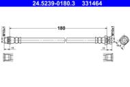 24.5239-0180.3 - Przewód hamulcowy elastyczny ATE /tył L/ RENAULT KANGOO 08-