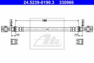 24.5239-0190.3 - Przewód hamulcowy elastyczny ATE /tył/ PSA 207 06-