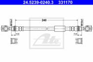 24.5239-0240.3 - Przewód hamulcowy elastyczny ATE /tył/ FIAT SCUDO 07-