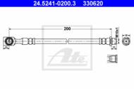 24.5241-0200.3 - Przewód hamulcowy elastyczny ATE /tył/ OPEL ASTRA G 98-