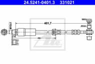 24.5241-0401.3 - Przewód hamulcowy elastyczny ATE /przód/ FIAT CROMA 05-10