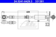 24.5241-0429.3 - Przewód hamulcowy elastyczny ATE /przód/ OPEL ASTRA H 04-