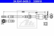 24.5241-0430.3 - Przewód hamulcowy elastyczny ATE /przód/ OPEL ASTRA H 04-10