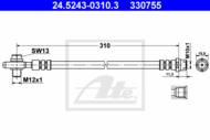 24.5243-0310.3 - Przewód hamulcowy elastyczny ATE /tył/ VAG PASSAT 96-05