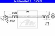 24.5244-0240.3 - Przewód hamulcowy elastyczny ATE /tył/ VAG A4 -00