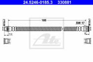 24.5246-0185.3 - Przewód hamulcowy elastyczny ATE /tył/ PSA C3 02-