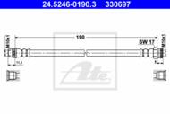 24.5246-0190.3 - Przewód hamulcowy elastyczny ATE /tył/ PSA 307 00-