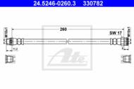 24.5246-0260.3 - Przewód hamulcowy elastyczny ATE PSA