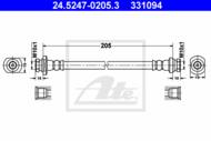 24.5247-0205.3 - Przewód hamulcowy elastyczny ATE /tył/ CHEVROLET AVEO 08-