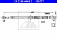 24.5248-0461.3 - Przewód hamulcowy elastyczny ATE /przód/ VOLVO V40 95-04