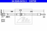 24.5249-0416.3 - Przewód hamulcowy elastyczny ATE /tył/ 
