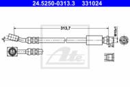 24.5250-0313.3 - Przewód hamulcowy elastyczny ATE /przód/ OPEL MERIVA 02-10