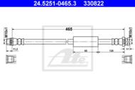 24.5251-0465.3 - Przewód hamulcowy elastyczny ATE /tył P/ OPEL MOVANO 03-10
