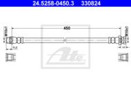 24.5258-0450.3 - Przewód hamulcowy elastyczny ATE /tył L/ OPEL MOVANO 03-10