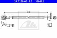 24.5259-0315.3 - Przewód hamulcowy elastyczny ATE OPEL VECTRA C/SIGNUM 0 2- /SAAB 9-3 02-
