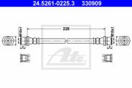 24.5261-0225.3 - Przewód hamulcowy elastyczny ATE /tył/ PSA C1 05-