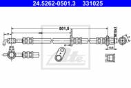 24.5262-0501.3 - Przewód hamulcowy elastyczny ATE /przód P/ PSA C1 05-
